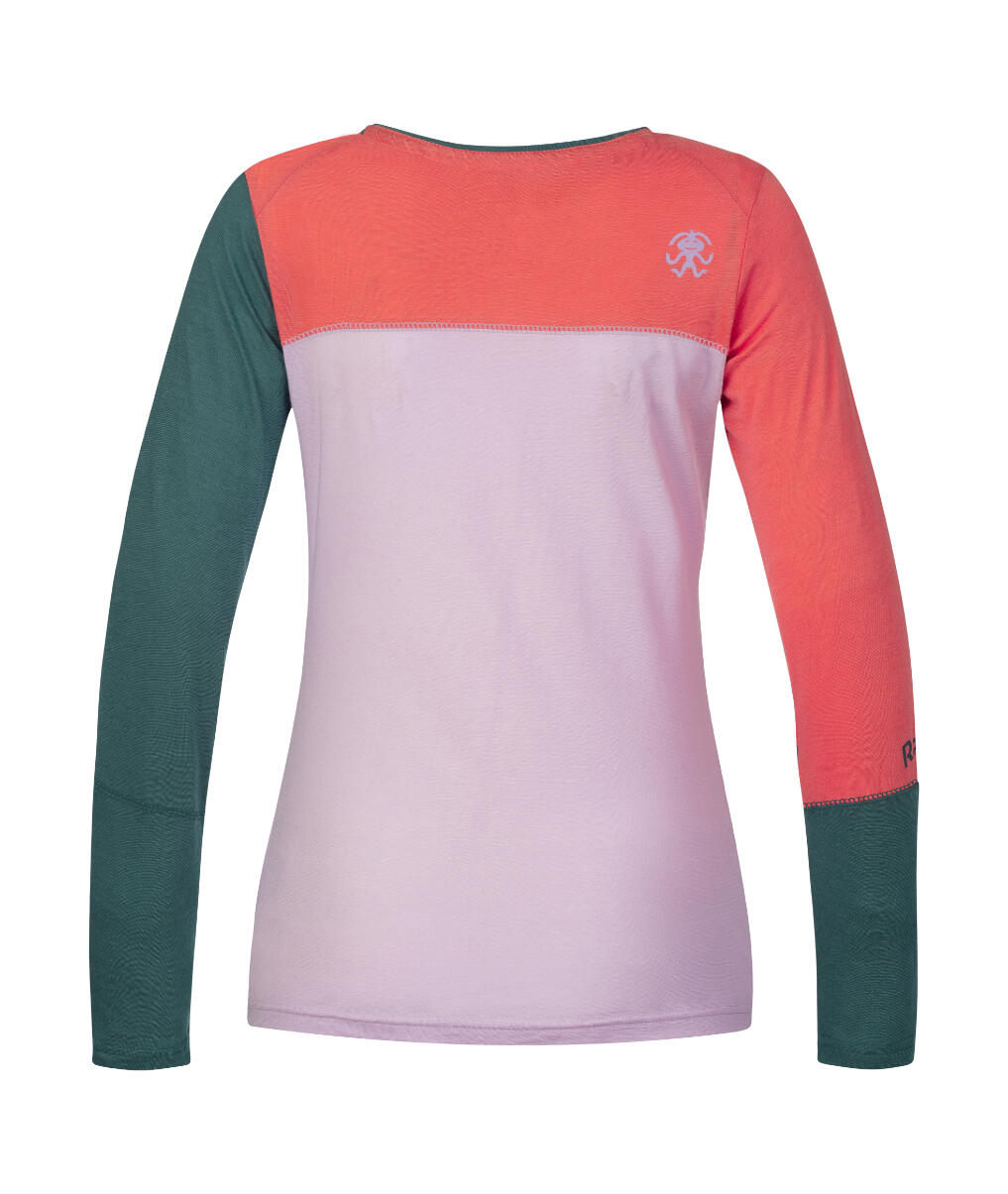 T-shirt donna a manica lunga leggera e performante RAFIKI viola 2/6