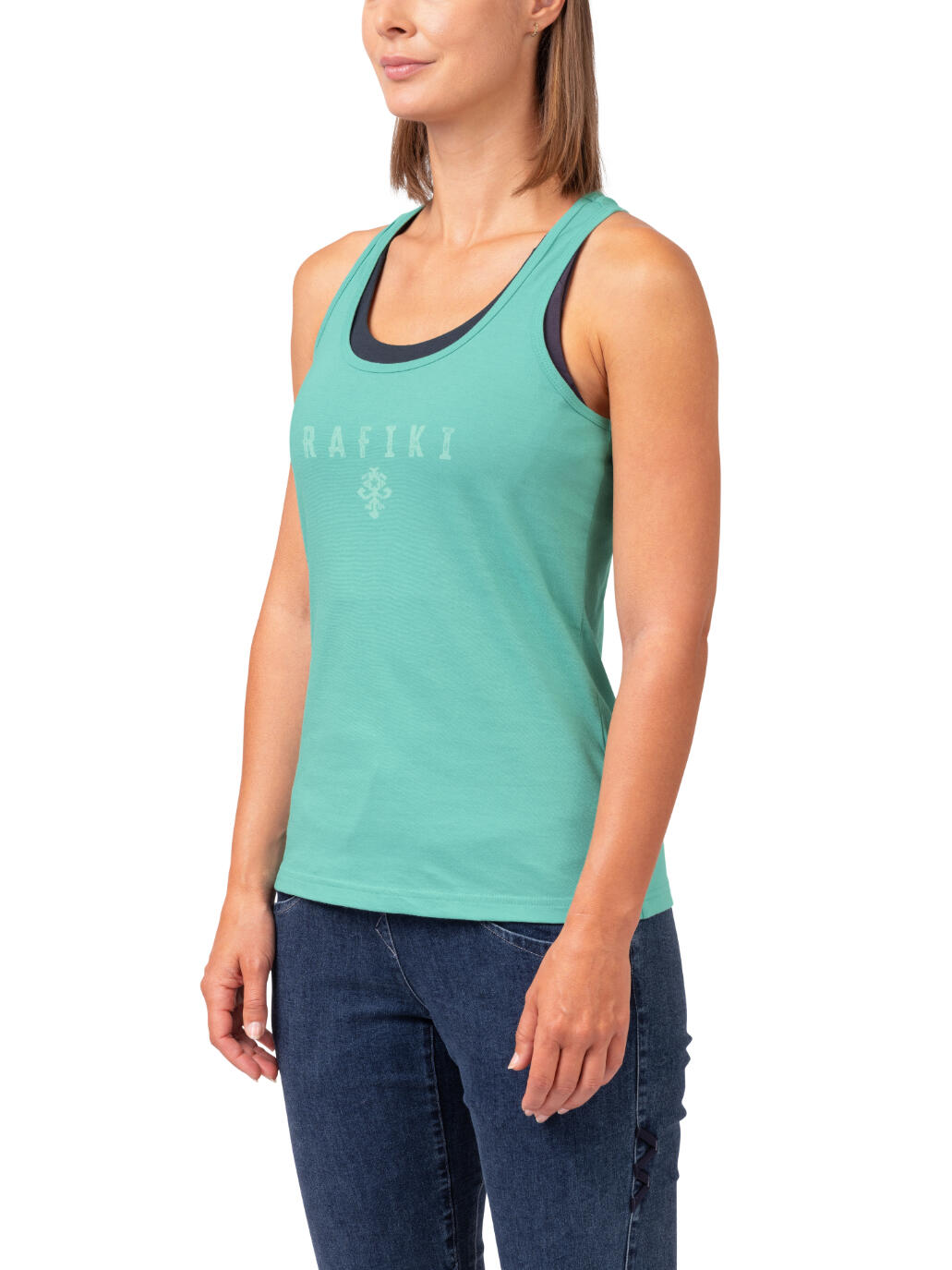 Cómoda camiseta orgánica de tirantes para mujer RAFIKI verde 3/7