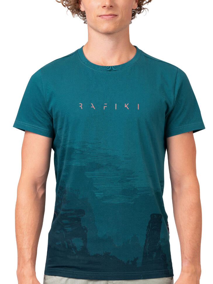 Herenklassiek comfortabel biologisch T-shirt met korte mouwen RAFIKI blauw 7/7