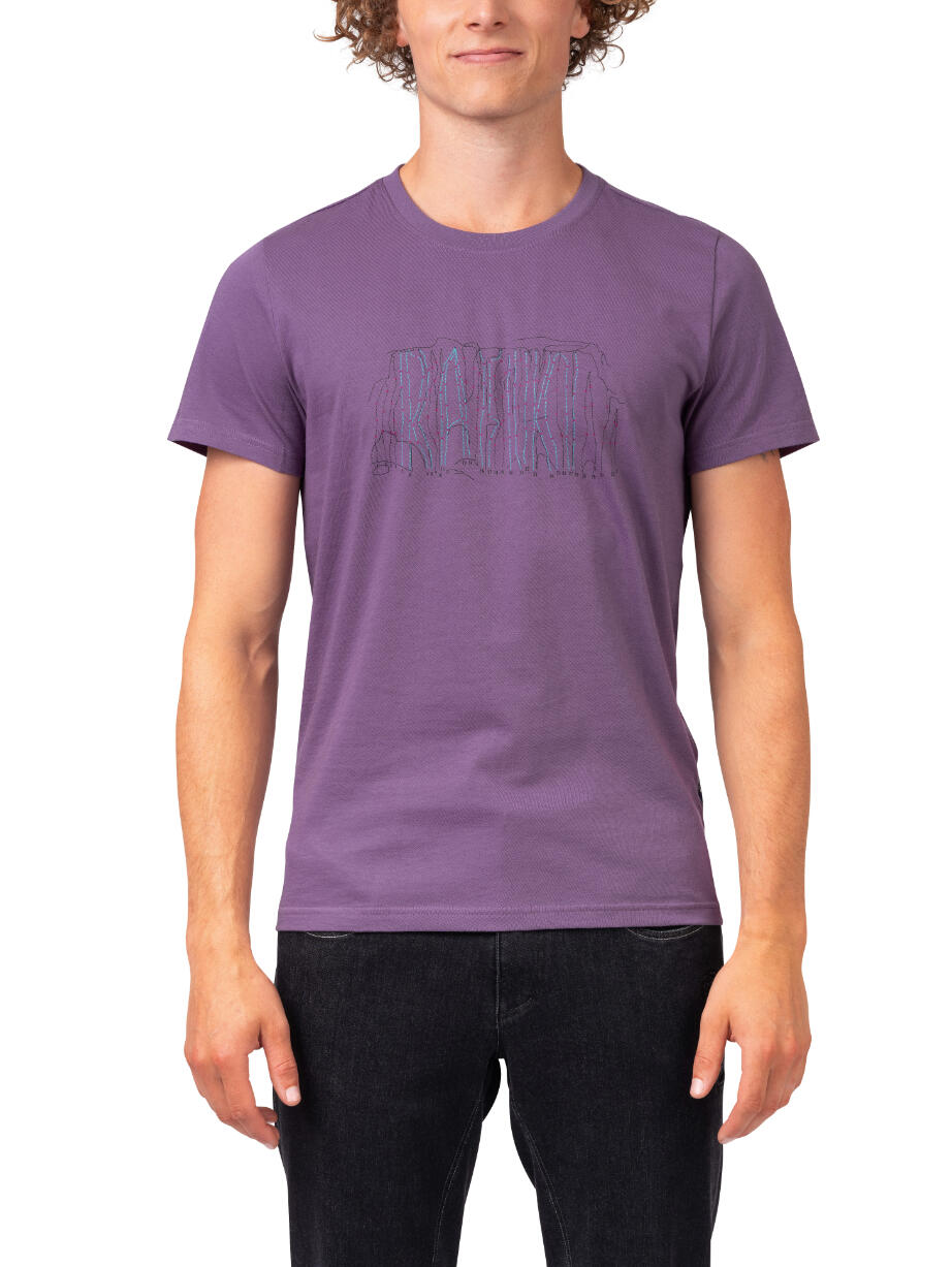 Herenklassiek comfortabel biologisch T-shirt met korte mouwen RAFIKI paars 5/7