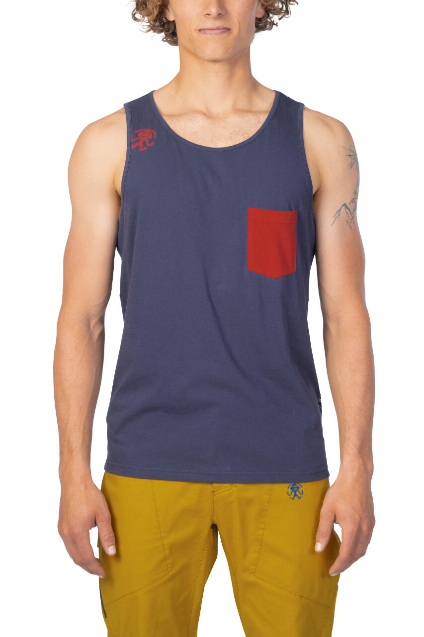 Camiseta de tirantes orgánica ligera para hombre RAFIKI azul oscuro 5/7