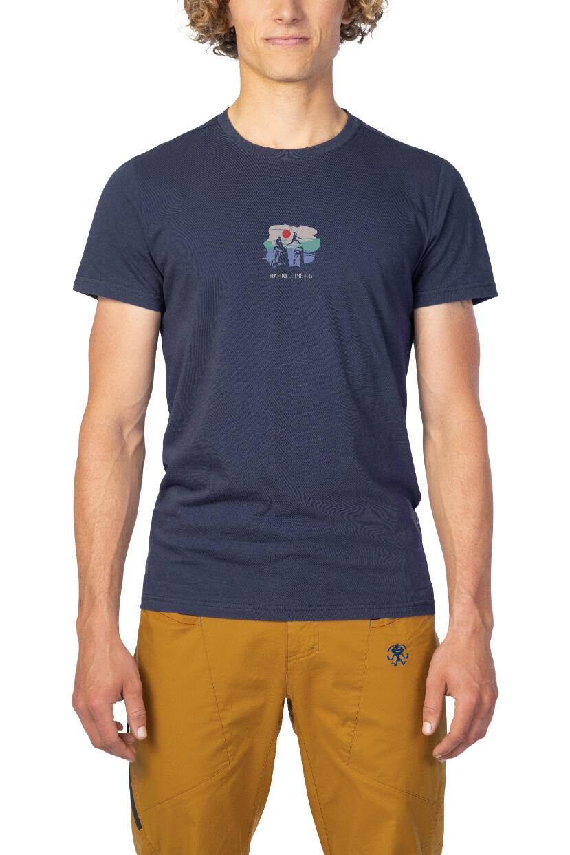 Heren-T-shirt met korte mouwen RAFIKI klassiek comfortabel donkerblauw 5/7