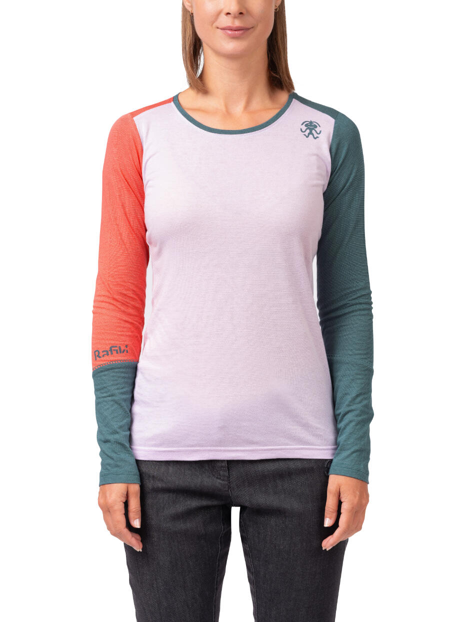 T-shirt donna a manica lunga leggera e performante RAFIKI viola 5/6