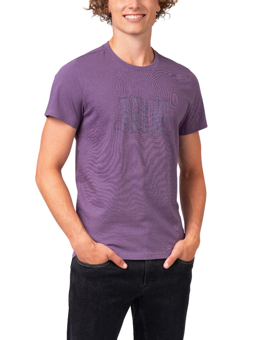 Herenklassiek comfortabel biologisch T-shirt met korte mouwen RAFIKI paars 4/7