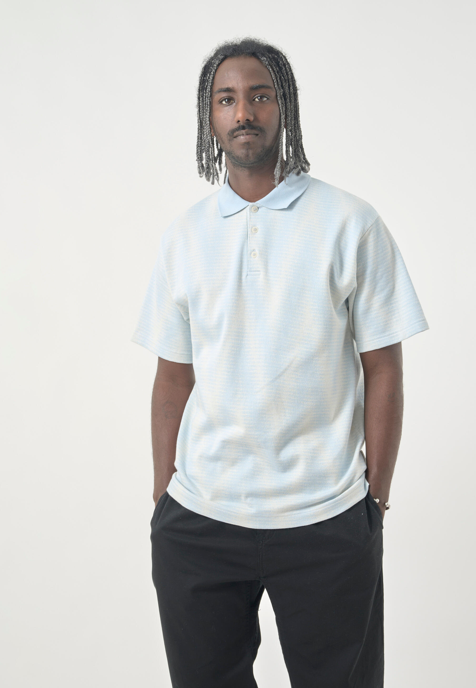 Polo-Shirt Ziggy mit dezentem Allover-Print 5/5
