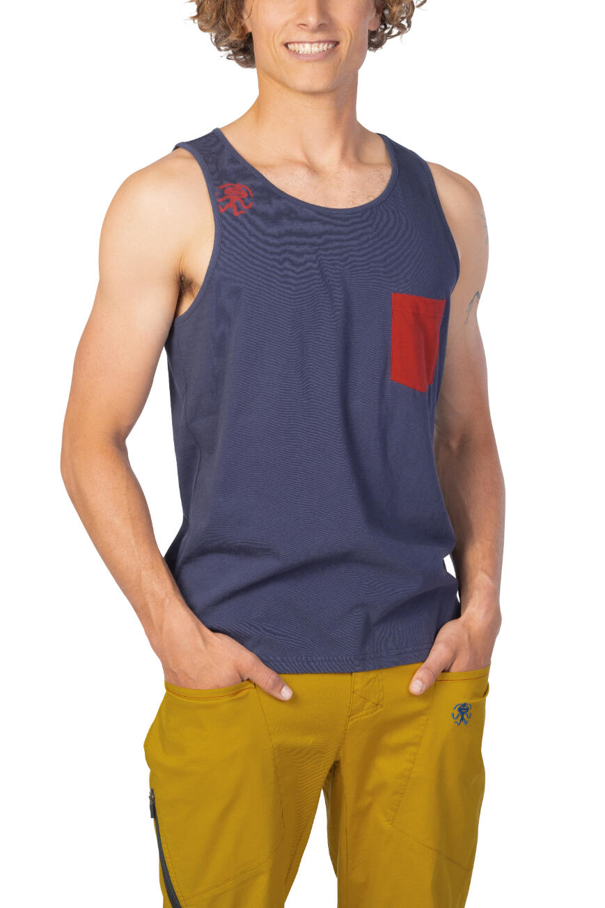 Camiseta de tirantes orgánica ligera para hombre RAFIKI azul oscuro 4/7