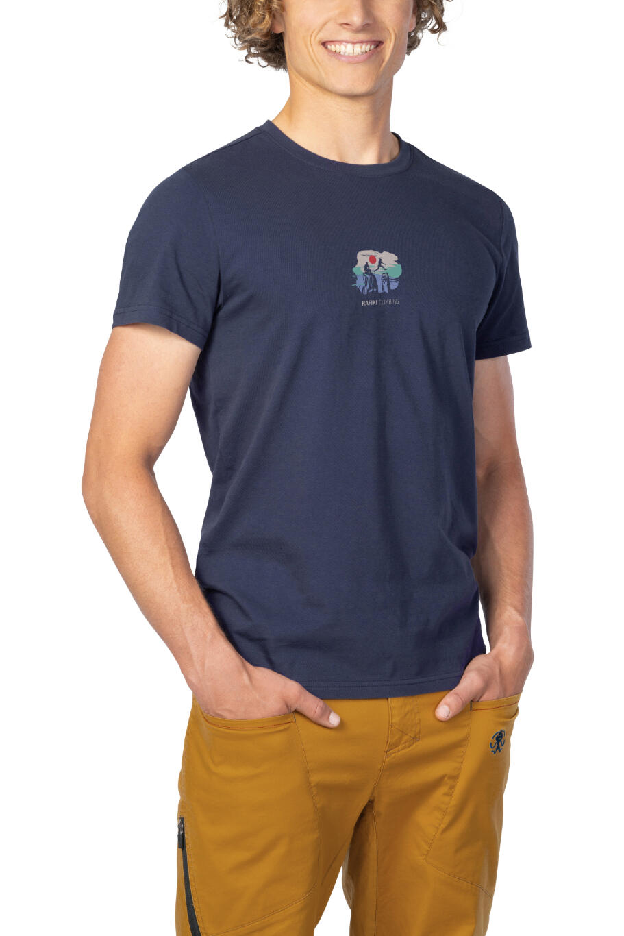 Heren-T-shirt met korte mouwen RAFIKI klassiek comfortabel donkerblauw 4/7