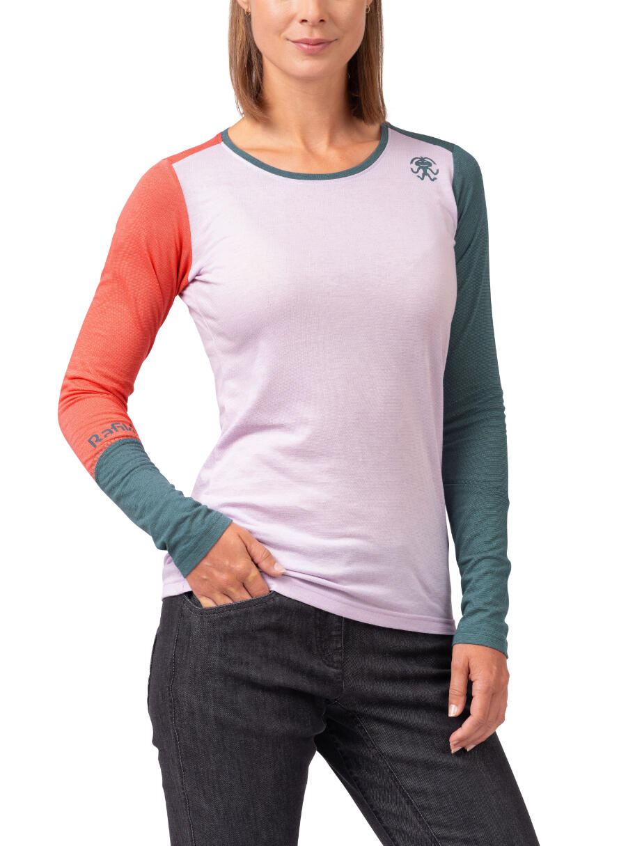 T-shirt donna a manica lunga leggera e performante RAFIKI viola 4/6