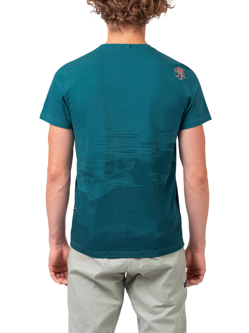 Herenklassiek comfortabel biologisch T-shirt met korte mouwen RAFIKI blauw 6/7