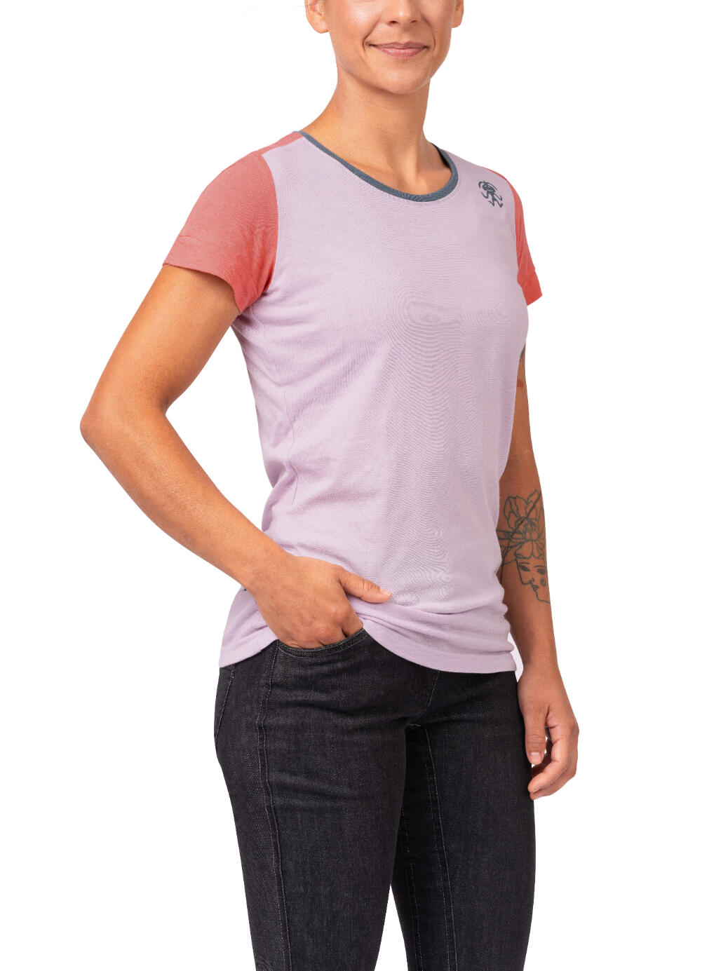 GOTS-zertifiziertes kurzärmeliges Damen-T-Shirt RAFIKI lila 4/7