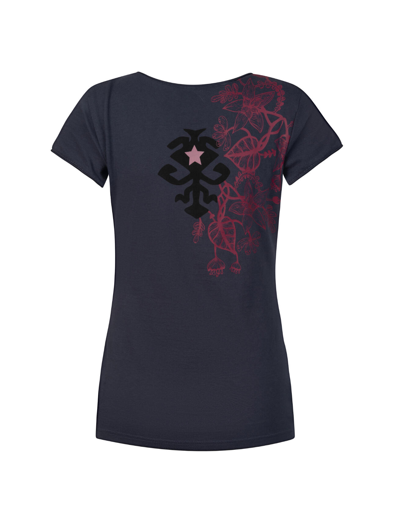 Damen-T-Shirt mit weitem Halsausschnitt und kurzen Ärmeln RAFIKI dunkelblau 2/7