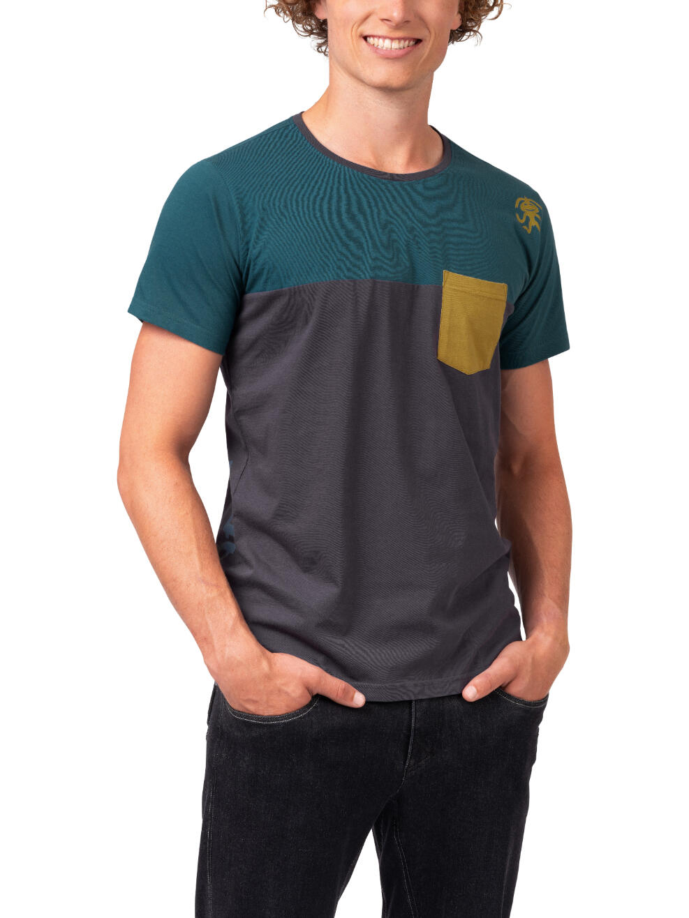 Heren-T-shirt met klassieke pasvorm en korte mouwen RAFIKI donkerblauw 4/7