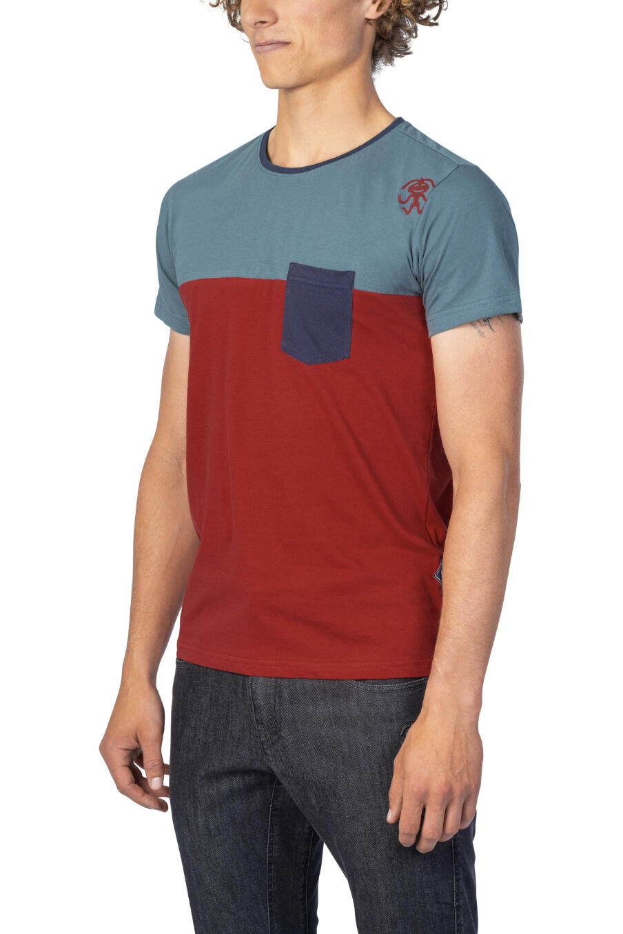 Heren-T-shirt met klassieke pasvorm en korte mouwen RAFIKI rood 3/7