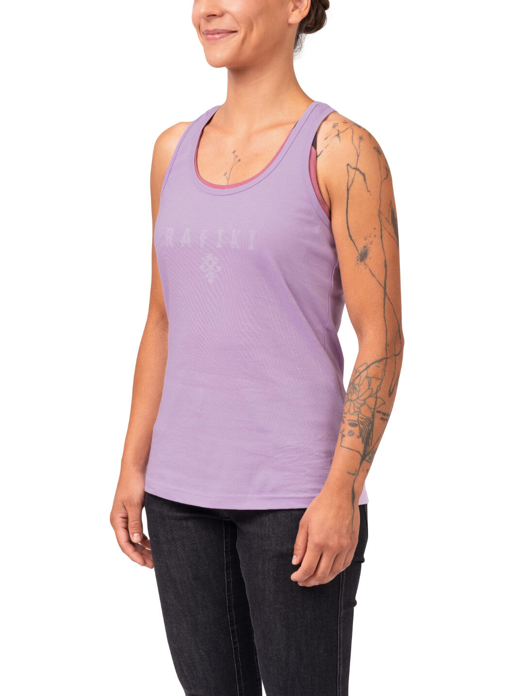 Cómoda camiseta orgánica de tirantes para mujer RAFIKI morada 3/6