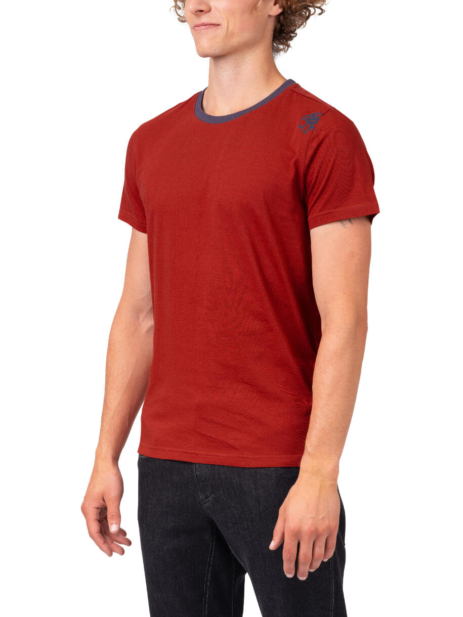 Heren-T-shirt met korte mouwen, lichtgewicht biologisch, RAFIKI rood 3/7