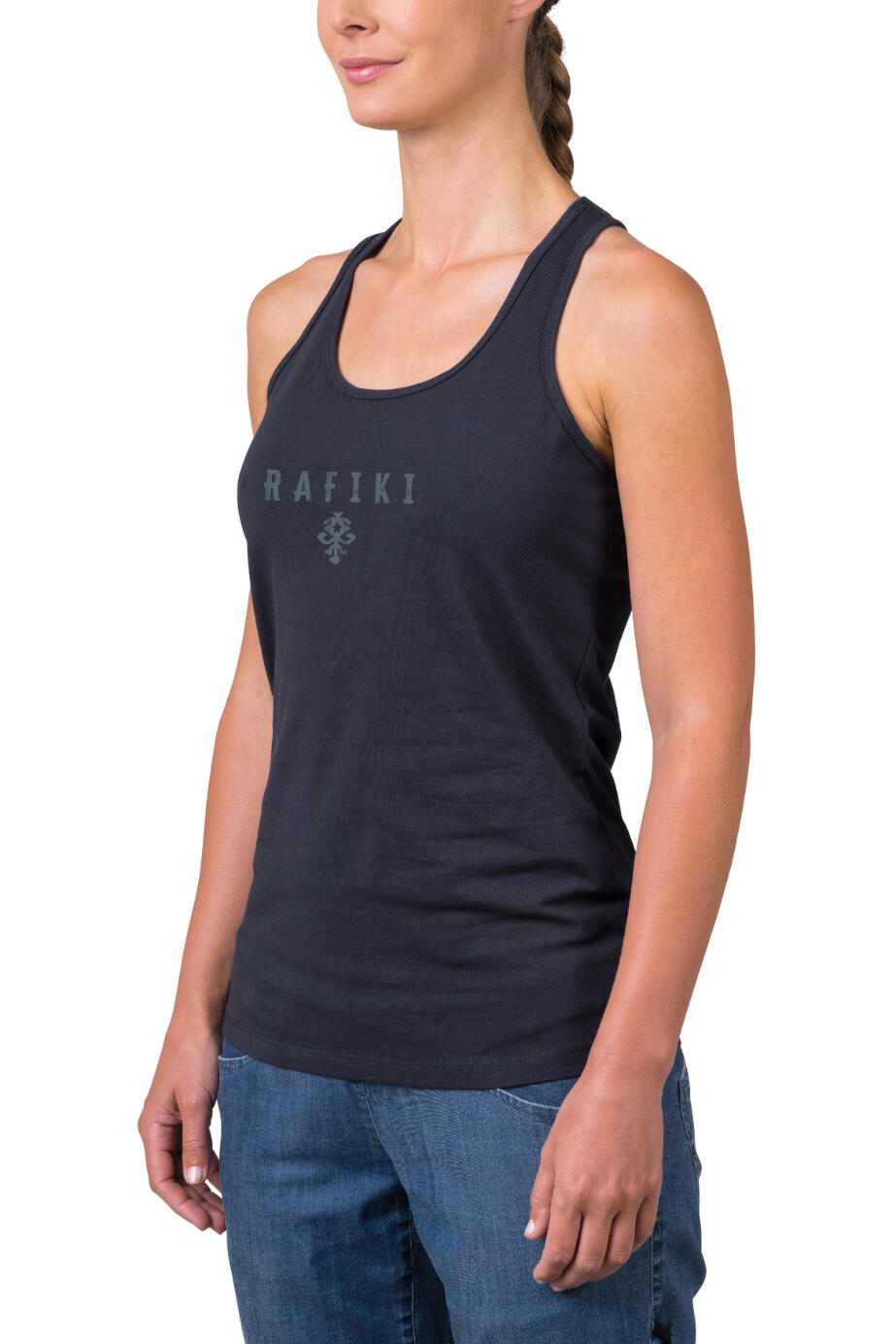 Cómoda camiseta orgánica de tirantes para mujer RAFIKI azul oscuro 3/7