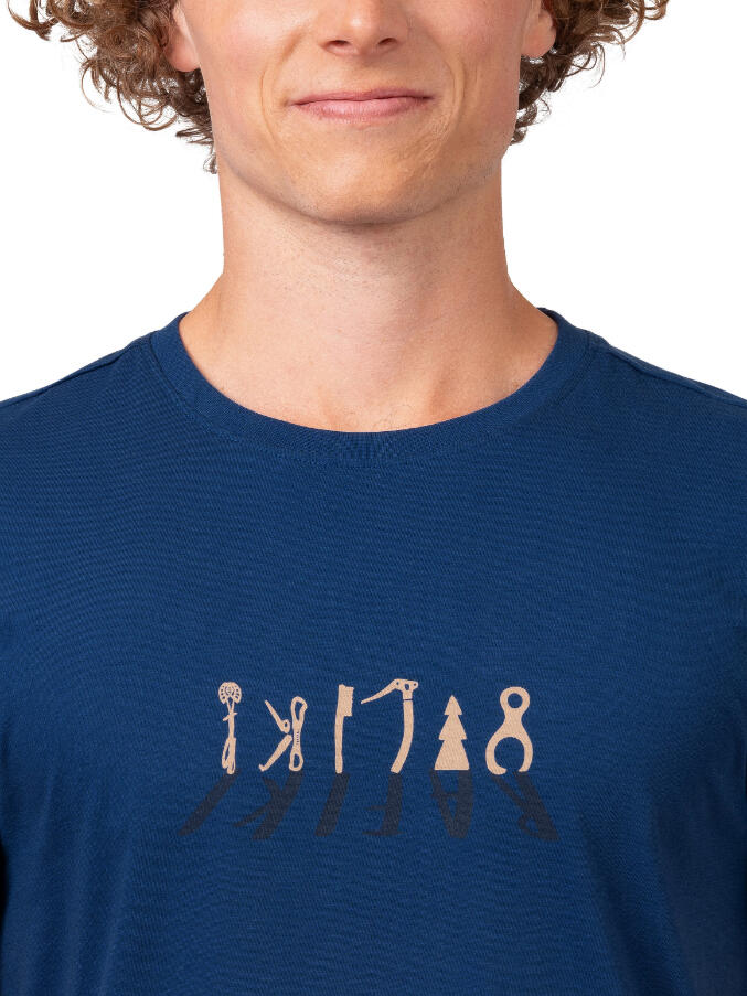 Herenklassiek comfortabel biologisch T-shirt met korte mouwen RAFIKI blauw 7/7