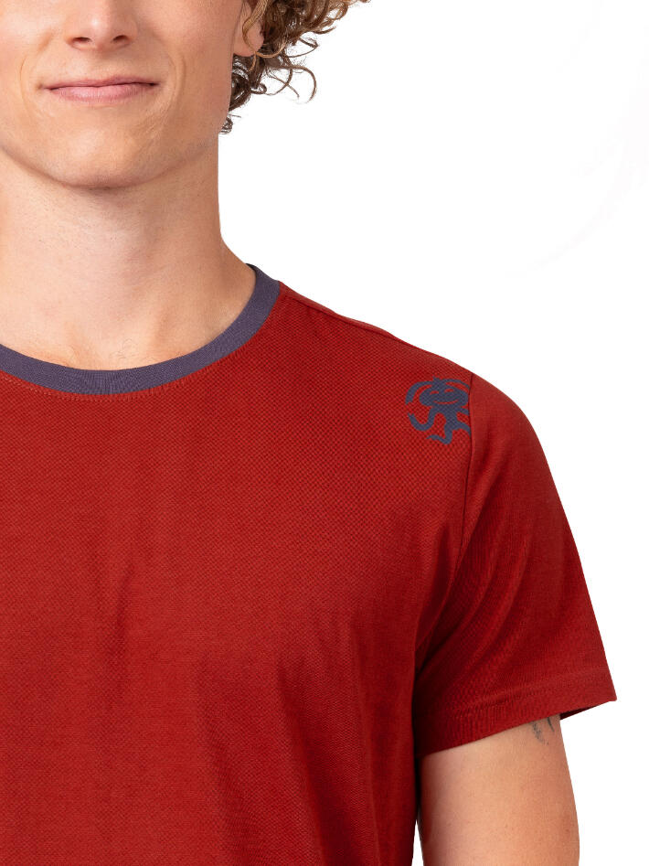 Heren-T-shirt met korte mouwen, lichtgewicht biologisch, RAFIKI rood 7/7