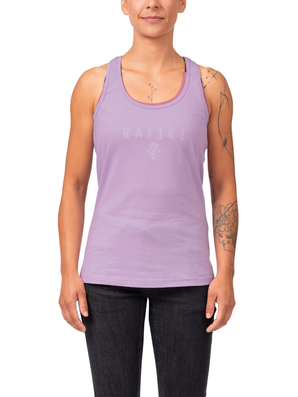 Cómoda camiseta orgánica de tirantes para mujer RAFIKI morada 4/6