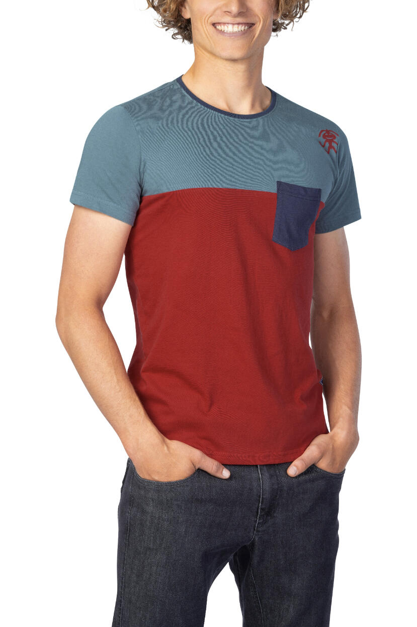 Heren-T-shirt met klassieke pasvorm en korte mouwen RAFIKI rood 4/7