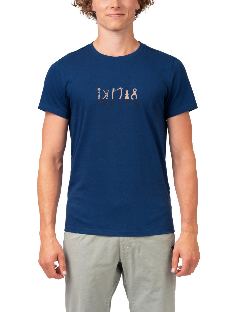 Herenklassiek comfortabel biologisch T-shirt met korte mouwen RAFIKI blauw 5/7