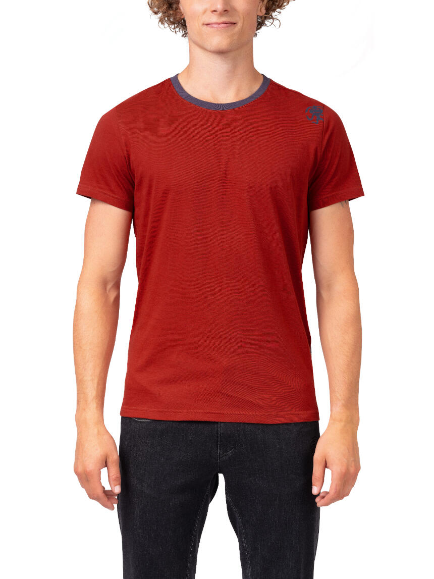 Heren-T-shirt met korte mouwen, lichtgewicht biologisch, RAFIKI rood 5/7