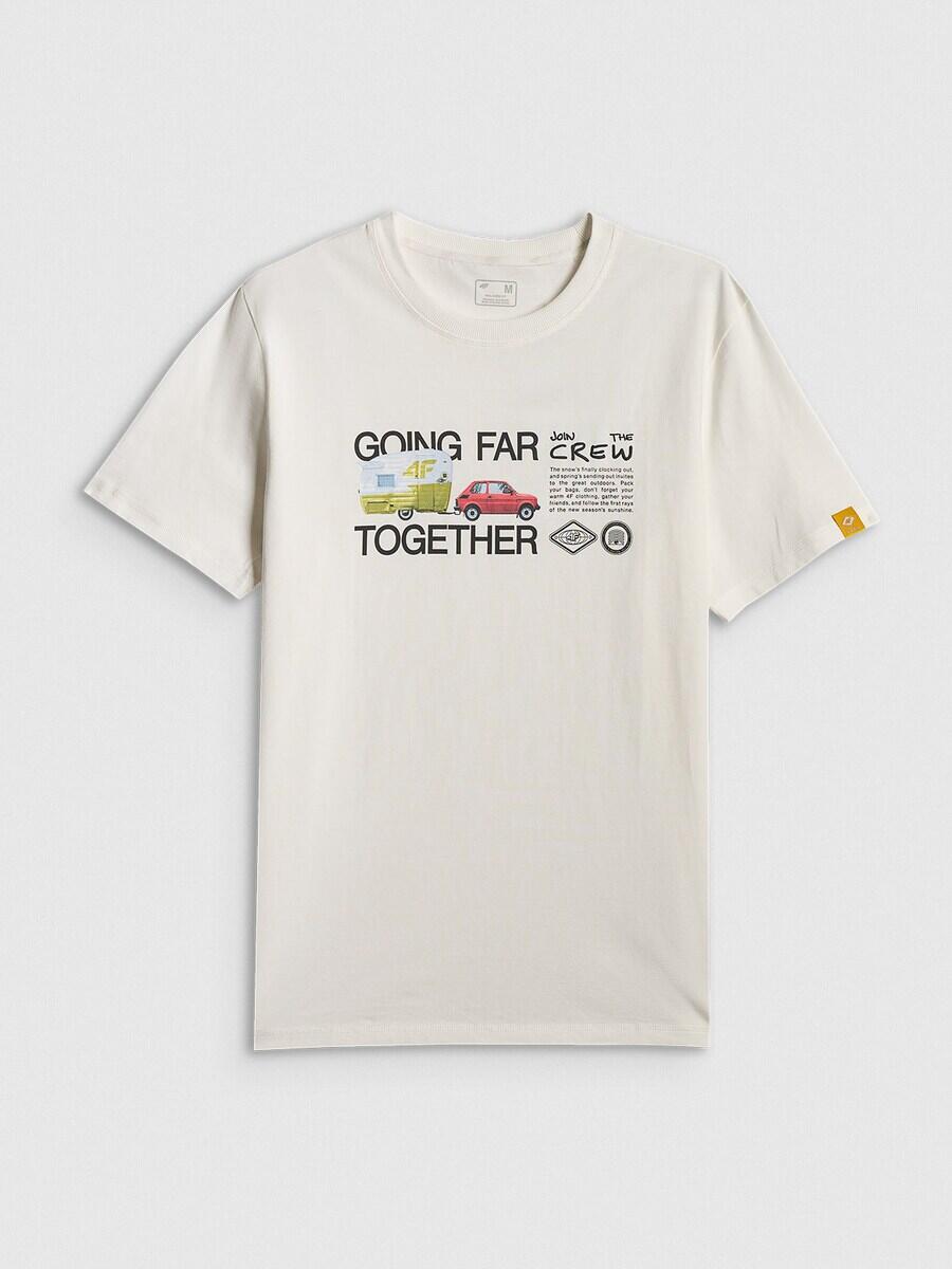 T-shirt regular z nadrukiem męski 4F 4FRSS26TTSHM3810 5/6