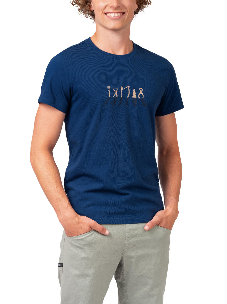 Herenklassiek comfortabel biologisch T-shirt met korte mouwen RAFIKI blauw 4/7