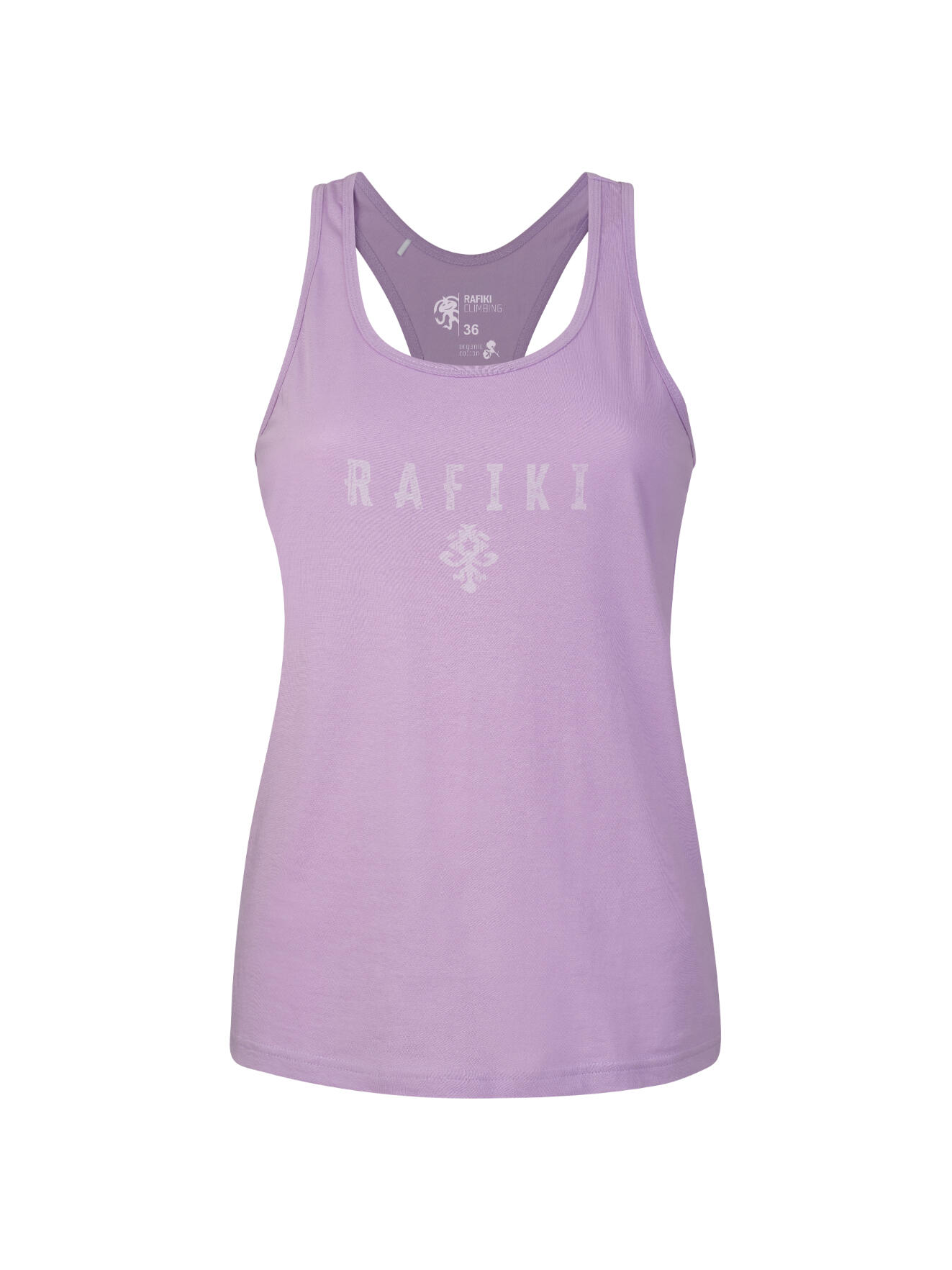 Cómoda camiseta orgánica de tirantes para mujer RAFIKI morada 1/6