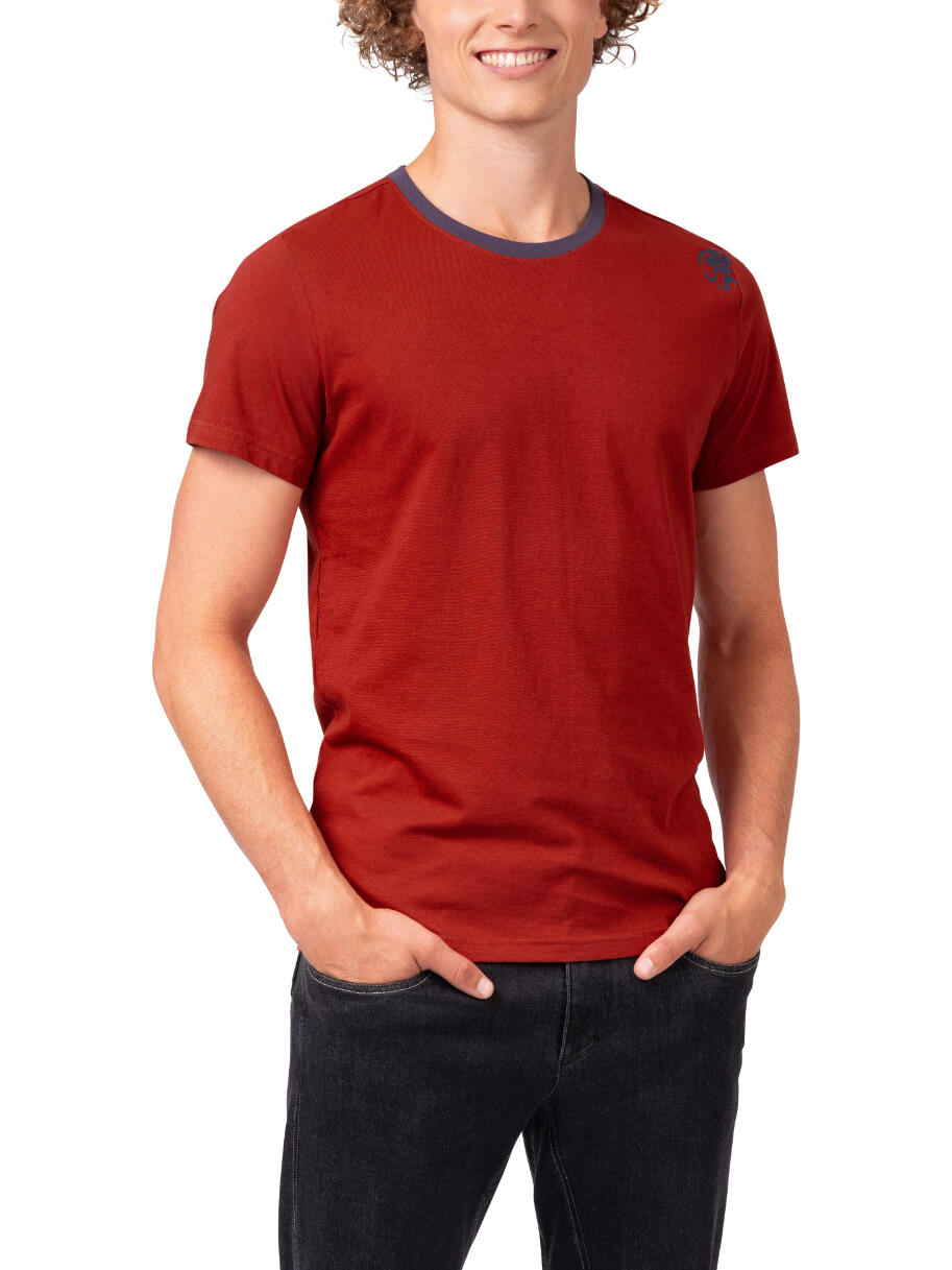 Heren-T-shirt met korte mouwen, lichtgewicht biologisch, RAFIKI rood 4/7