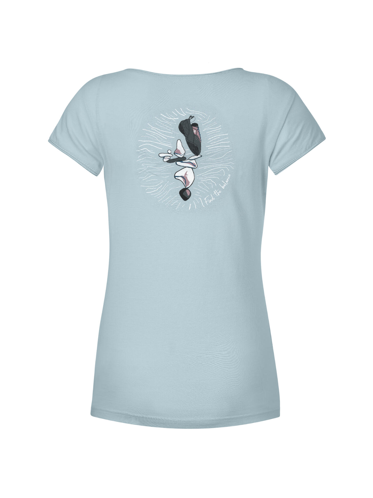Damen Bio-T-Shirt mit weitem Halsausschnitt und kurzen Ärmeln RAFIKI blau 2/7
