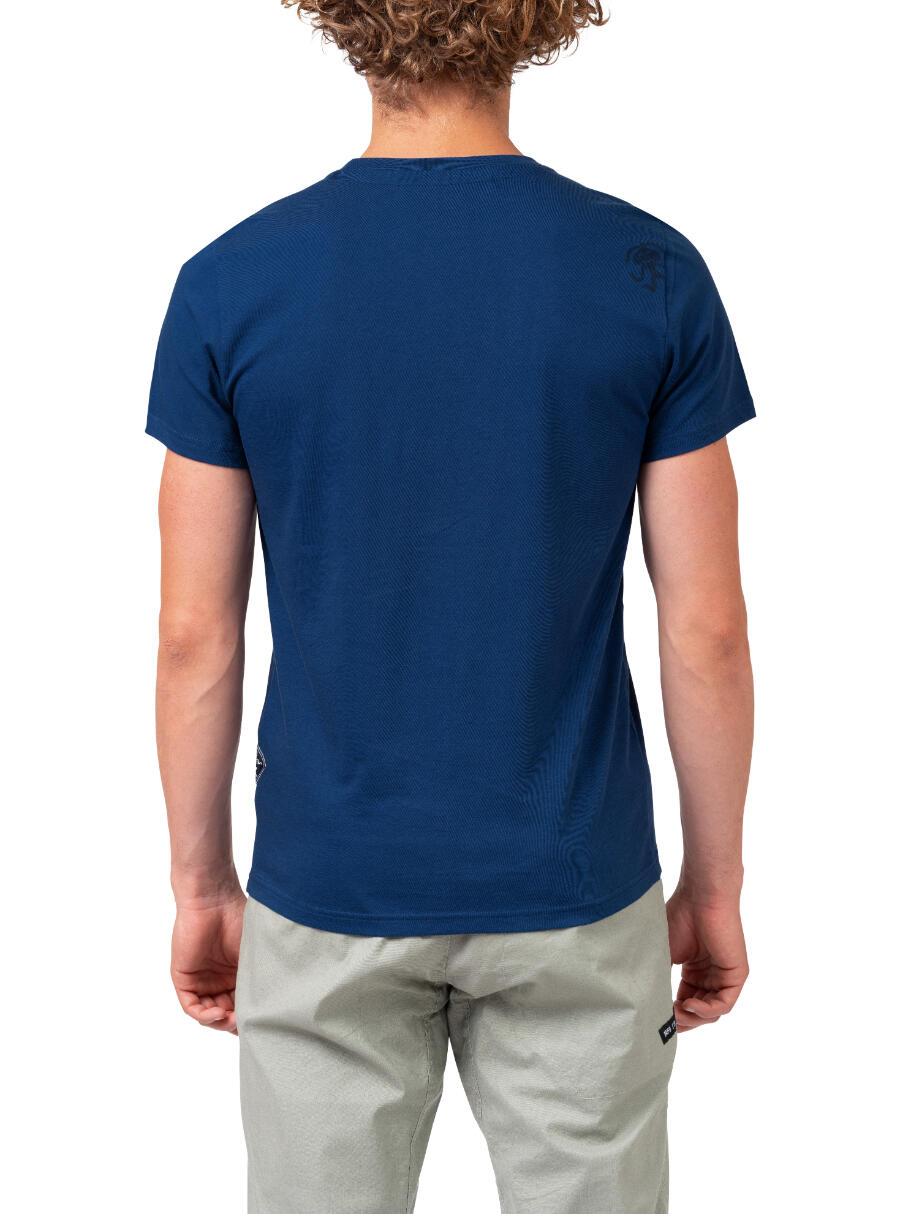 Herenklassiek comfortabel biologisch T-shirt met korte mouwen RAFIKI blauw 6/7