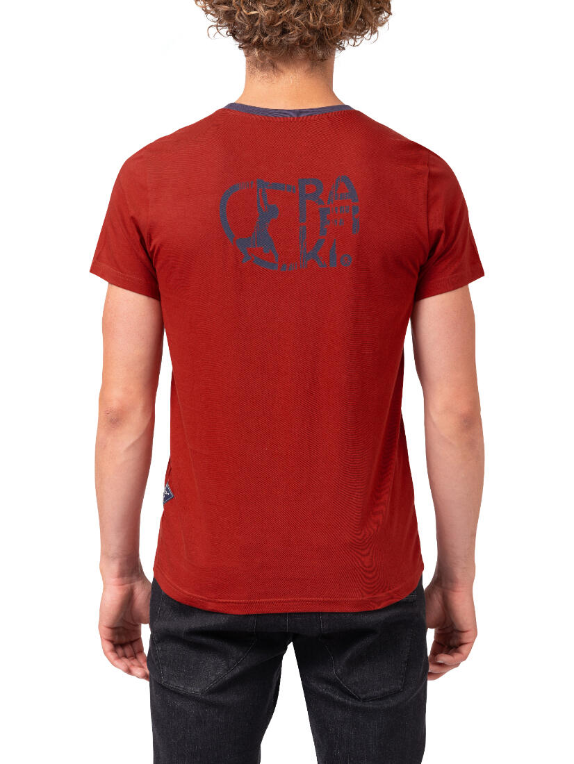Heren-T-shirt met korte mouwen, lichtgewicht biologisch, RAFIKI rood 6/7