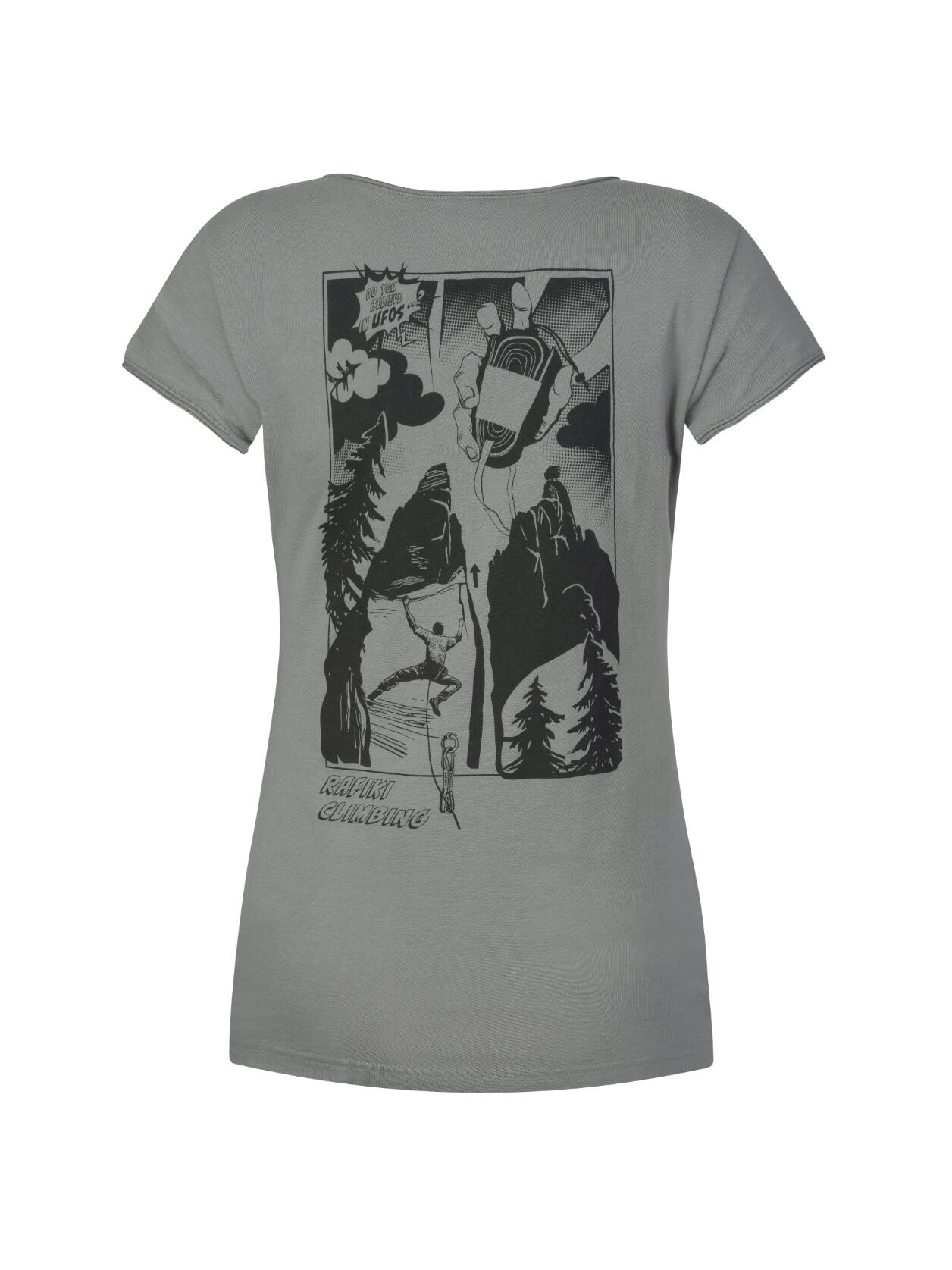 Camiseta orgánica de mujer de manga corta y cuello ancho RAFIKI gris 2/7