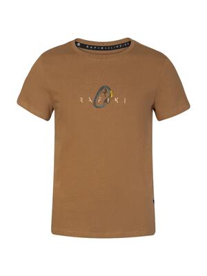 Heren-t-shirt klassieke comfortabele biologische korte mouwen rafiki bruin