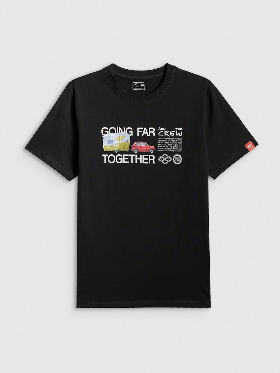 T-shirt regular z nadrukiem męski 4F 4FRSS26TTSHM3810 5/6