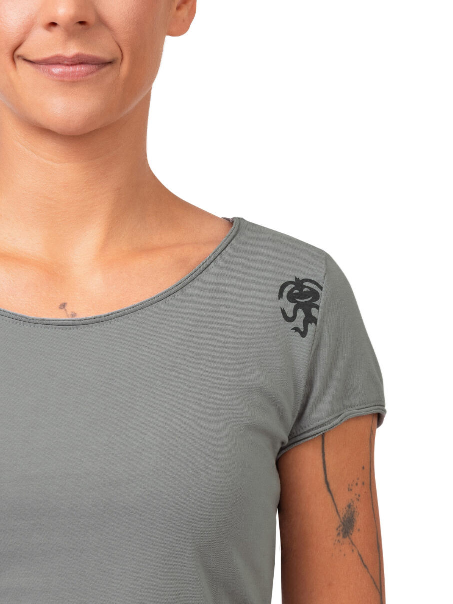 Camiseta orgánica de mujer de manga corta y cuello ancho RAFIKI gris 7/7