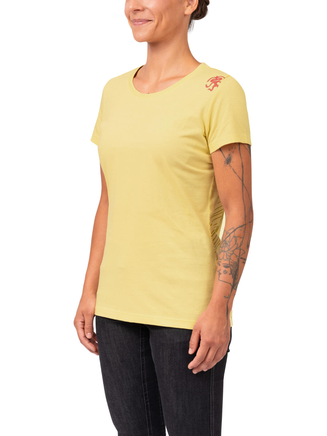 Modisches umweltfreundliches Kurzarm-T-Shirt für Frauen RAFIKI gelb 3/7