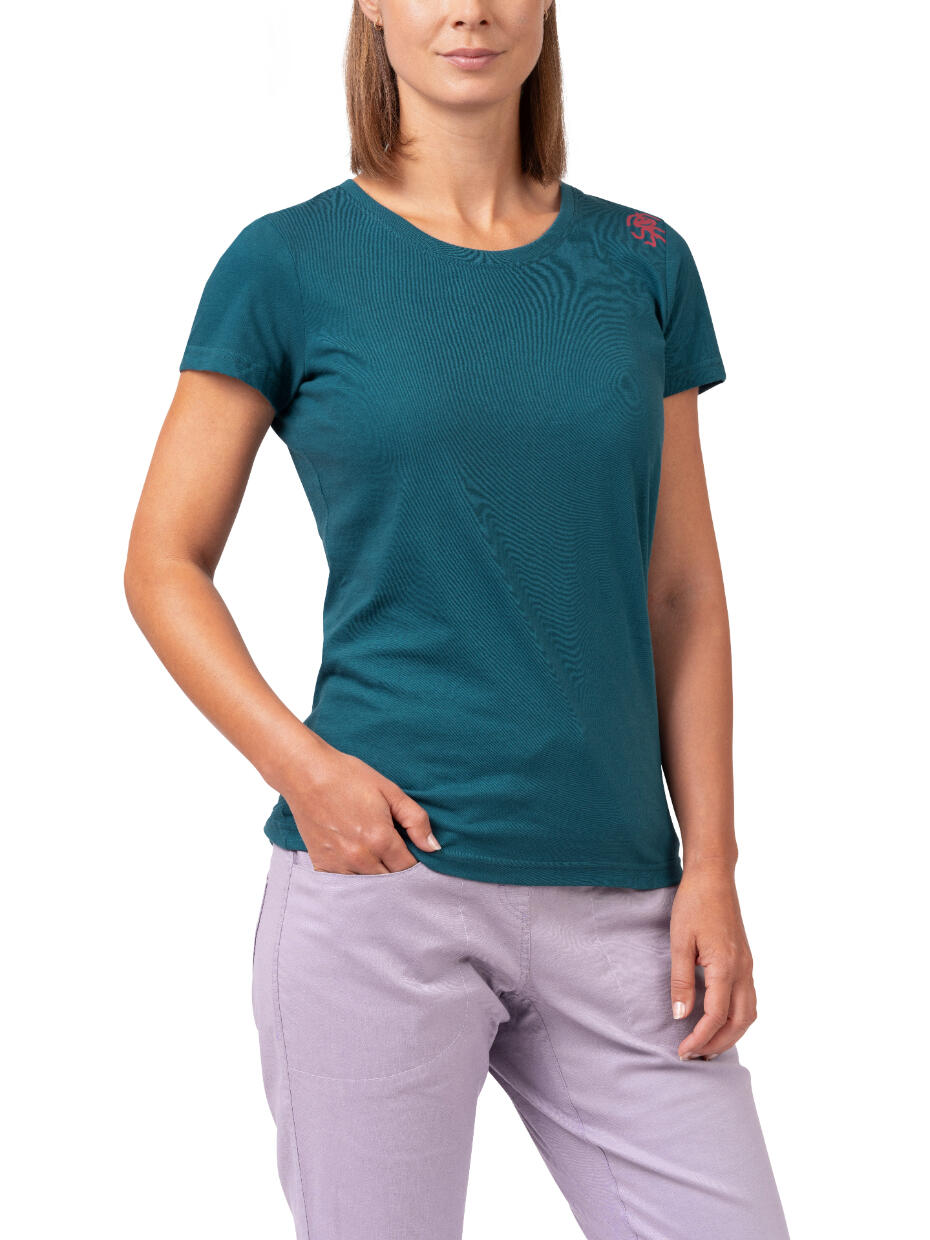 Modisches umweltfreundliches Kurzarm-T-Shirt für Frauen RAFIKI blau 4/7