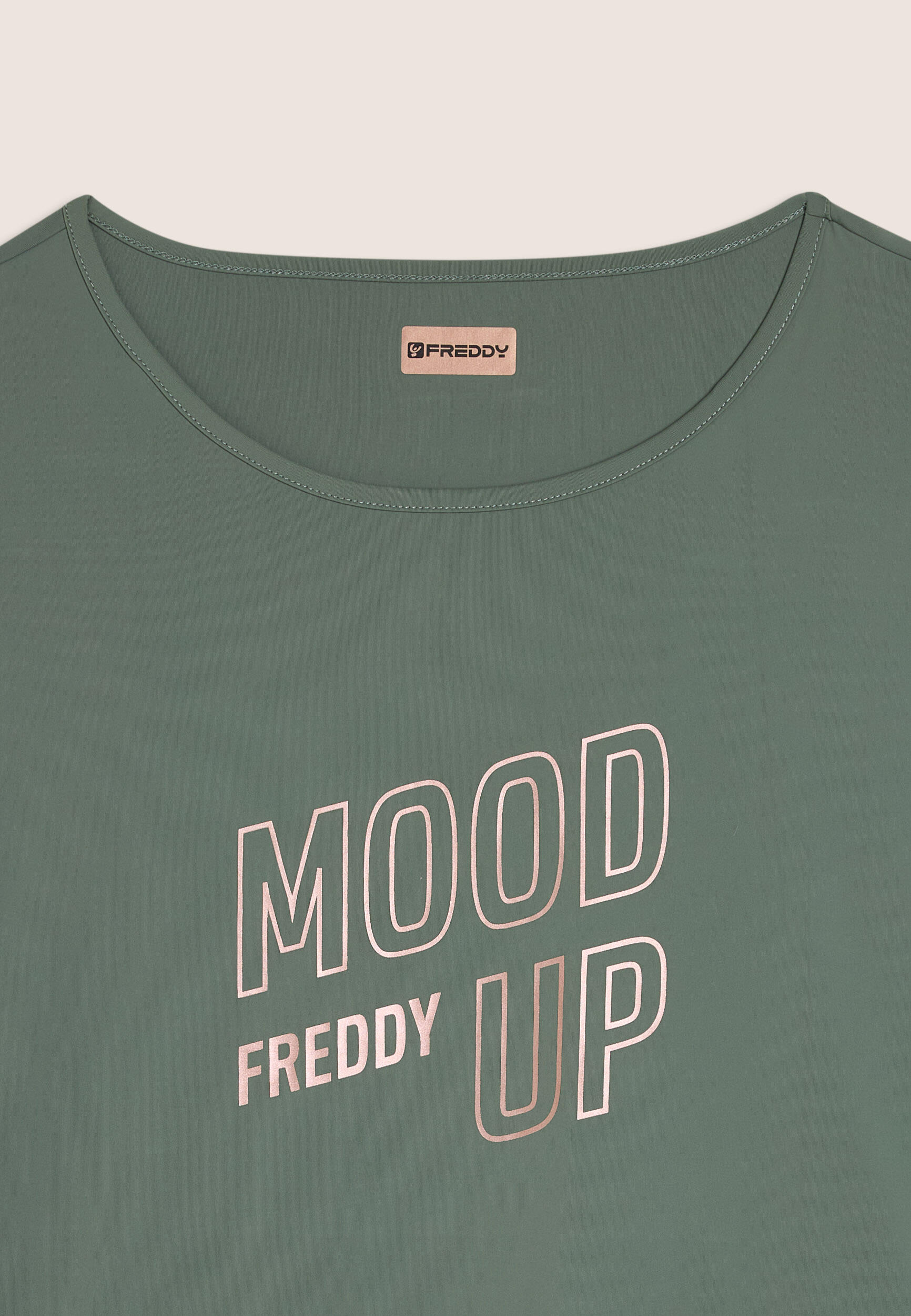 T-shirt à coupe large et courte en jersey technique avec imprimé « Mood Up » 3/3