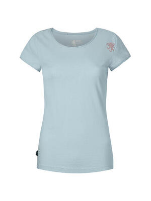 Dames-t-shirt met wijde hals en korte mouwen rafiki blauw