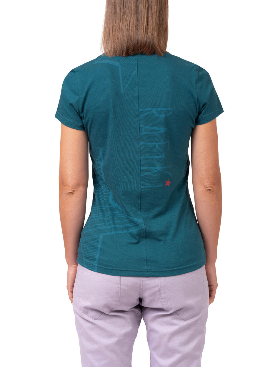 Modisches umweltfreundliches Kurzarm-T-Shirt für Frauen RAFIKI blau 6/7