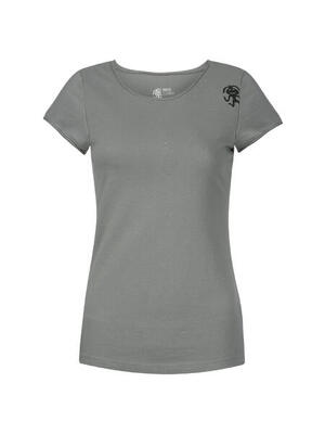 Dames-t-shirt met wijde hals en korte mouwen rafiki grijs