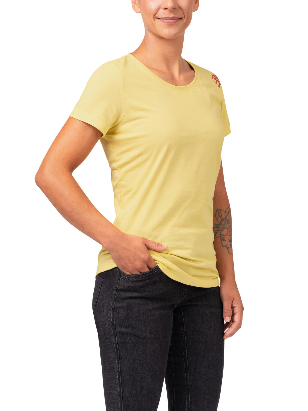 Modisches umweltfreundliches Kurzarm-T-Shirt für Frauen RAFIKI gelb 4/7