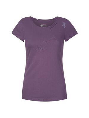 Dames-t-shirt met wijde hals en korte mouwen rafiki paars