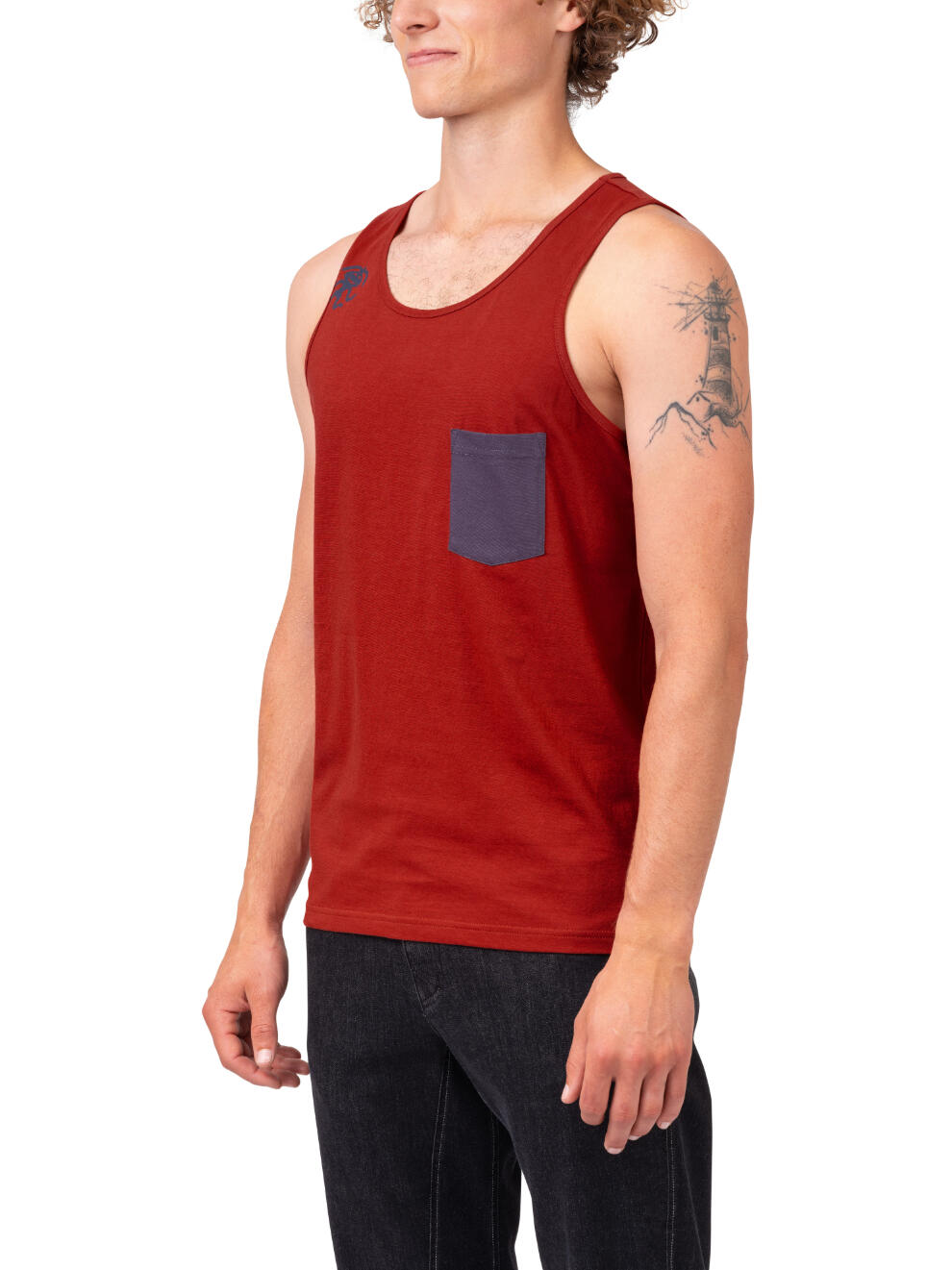 Camiseta de tirantes orgánica ligera para hombre RAFIKI roja 3/7