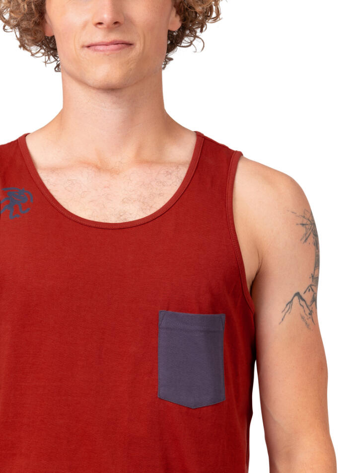 Camiseta de tirantes orgánica ligera para hombre RAFIKI roja 7/7