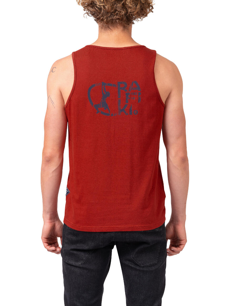 Camiseta de tirantes orgánica ligera para hombre RAFIKI roja 6/7