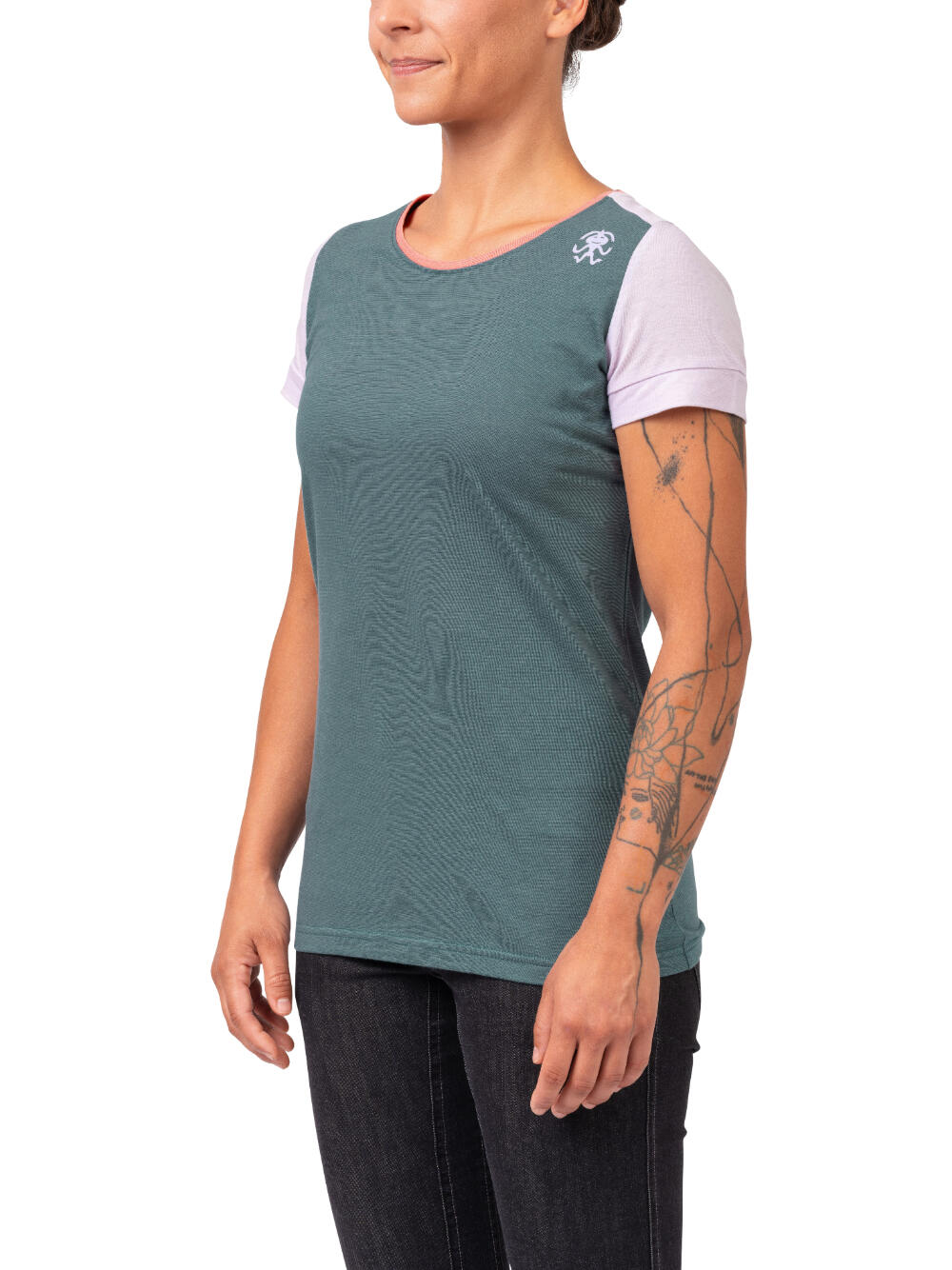T-shirt donna certificata GOTS a manica corta RAFIKI blu 3/7