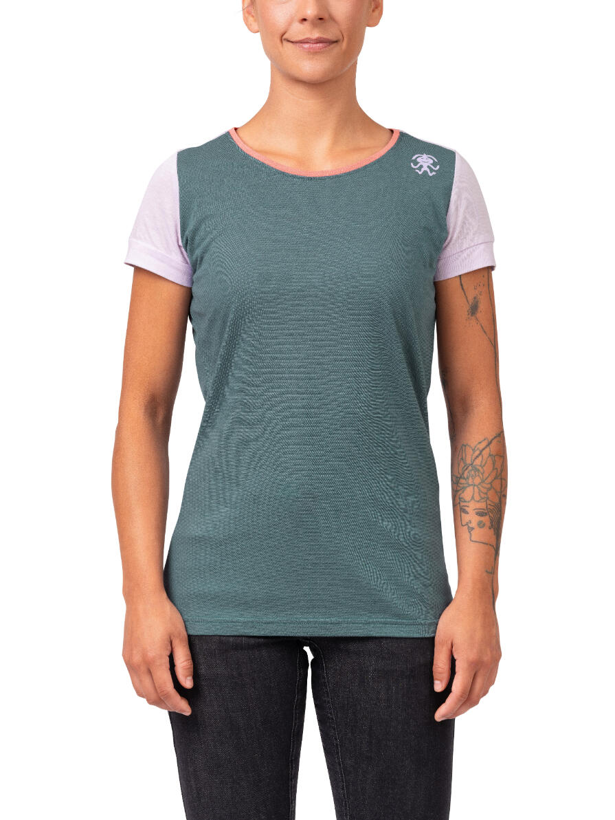 T-shirt donna certificata GOTS a manica corta RAFIKI blu 5/7